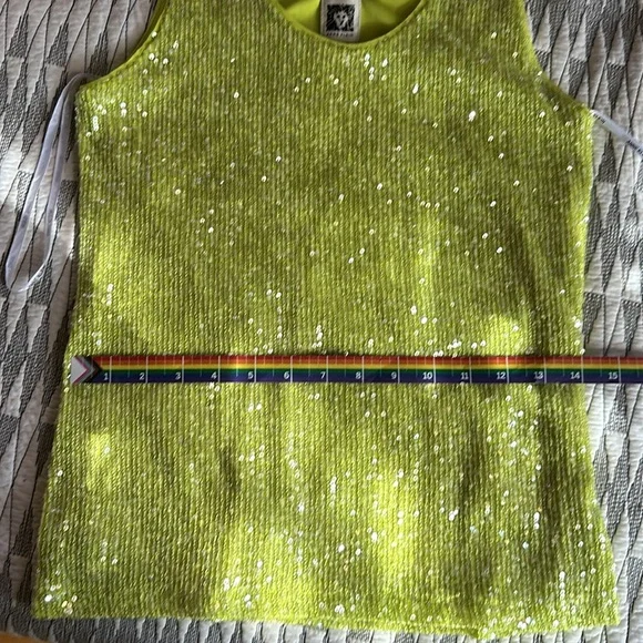 Anne Klein Sequin Tank in Sprout Green XXS - Picture 8 of 9
